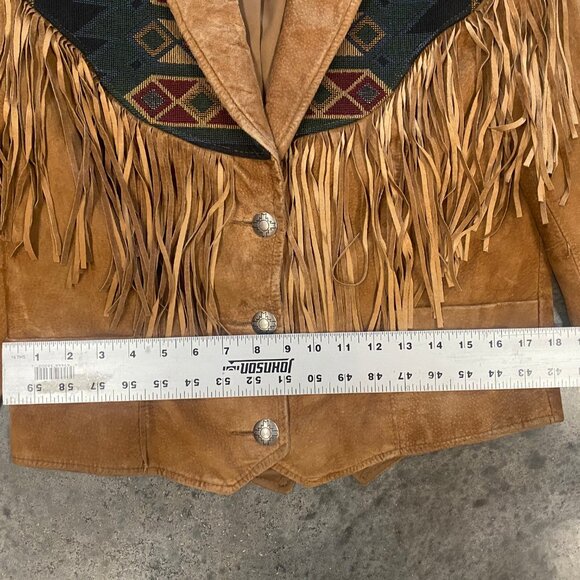 Pioneer Wear Vintage Leather Western Jacket With Fringe - Picture 7 of 11